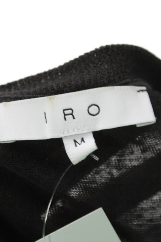 IRO Womens Linen Long Sleeve Thin Knit Pullover Sweater Solid Gray Size M - Image 4 of 4