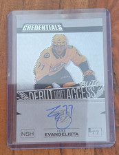 LUKE EVANGELISTA 2023-24 UD Credentials Debut Ticket Access AUTO Predators