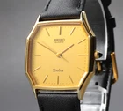 [Near MINT] Vintage Seiko Dolce 6030-5500 30ｍｍ Gold Dial Octagon Qz Men`s Watch