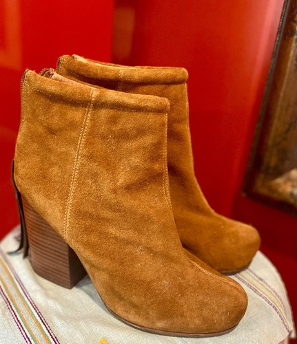 Size 8 JEFFREY CAMPBELL Rumble Suede Ankle Boots Booties Russet EUC - Picture 7 of 12