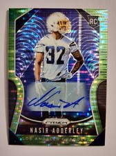 2019 Prizm Nasir Adderley Neon Green Pulsar Prizm Rookie Auto RC #382 Chargers