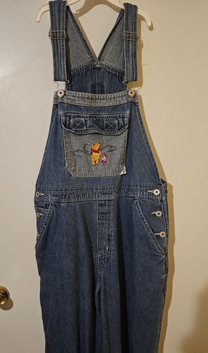 Womens Vintage Disney Pooh Overalls Size Large EUC 100% Cotton