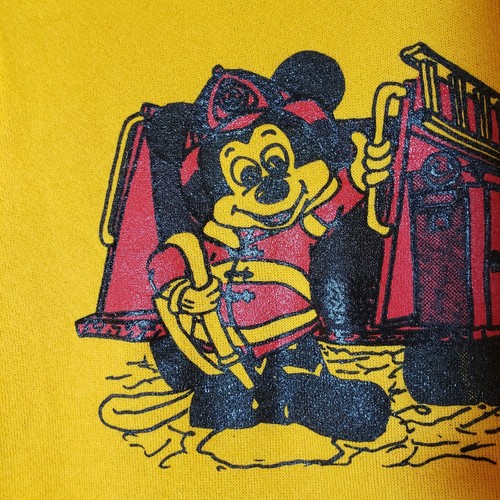 Vintage Mickey Mouse Feuerwehrmann grafisches Sweatshirt große Hanes Activeware hergestellt in den USA - Bild 4 von 9