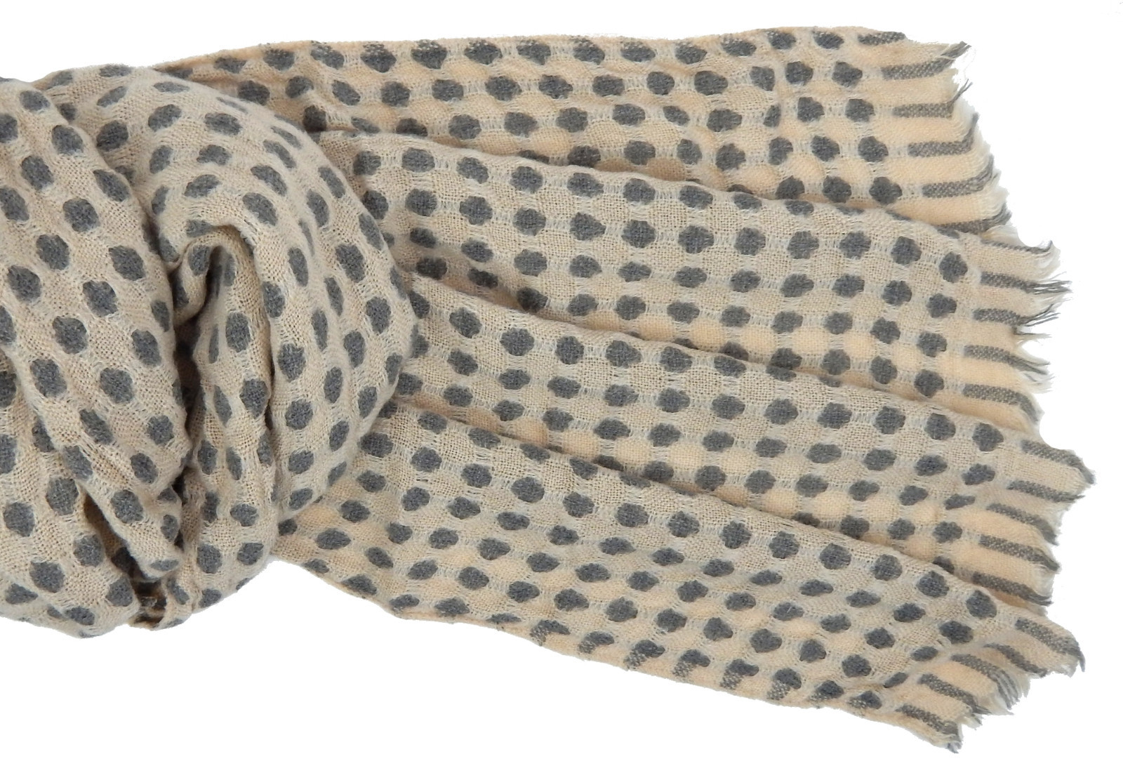 Damenschal beige grau Punkte by Ella Jonte Schal Herbst Winter wärmend neue Ware