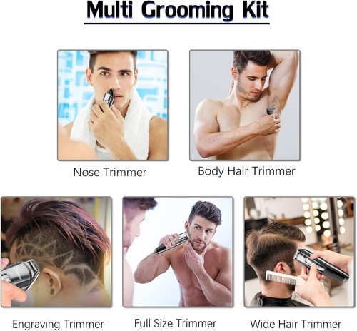 Hatteker Hair Clippers Beard Trimmer for Men Hair Trimmer Cordless Grooming Kit - Picture 4 of 6
