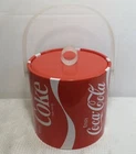 Vintage 1984 Coca Cola Red & White Plastic Cushioned Ice Bucket Cooler W/ Lid#61