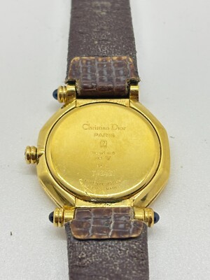 Christian Dior ゴールド アナログ時計 Exc+5] Christian Dior 64151 Gold White Octagon Quartz Women's