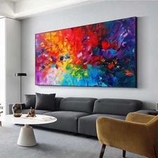 Wall Art Paintings Hand Painted Abstract Oil Painting On Canvas red green