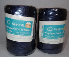 2 BNIP Knot Craft Cord Macram  Blue 100 Yards Sz 5 Persian Cord Knit Knotting