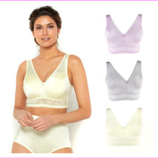 Rhonda Shear 3-pack Pin Up Smooth Bra with Removable Pads in Lights 650-168, XL