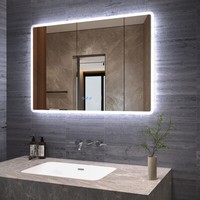 LED Badspiegel Mit Beleuchtung Wandspiegel Touch Badezimmerspiegel 100X70 Cm DE