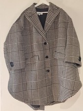 Mm6 Maison Margiela Oversized Prince Of Wales Check Coat In Black / White