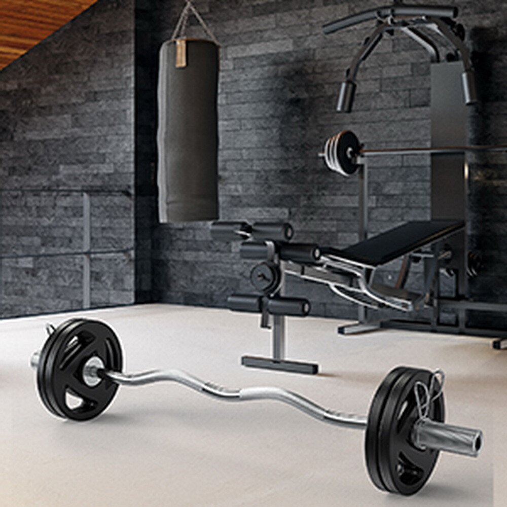 47" Olympic Barbell Bar EZ Curl Bar Weight Lifting Bar Gym Strength