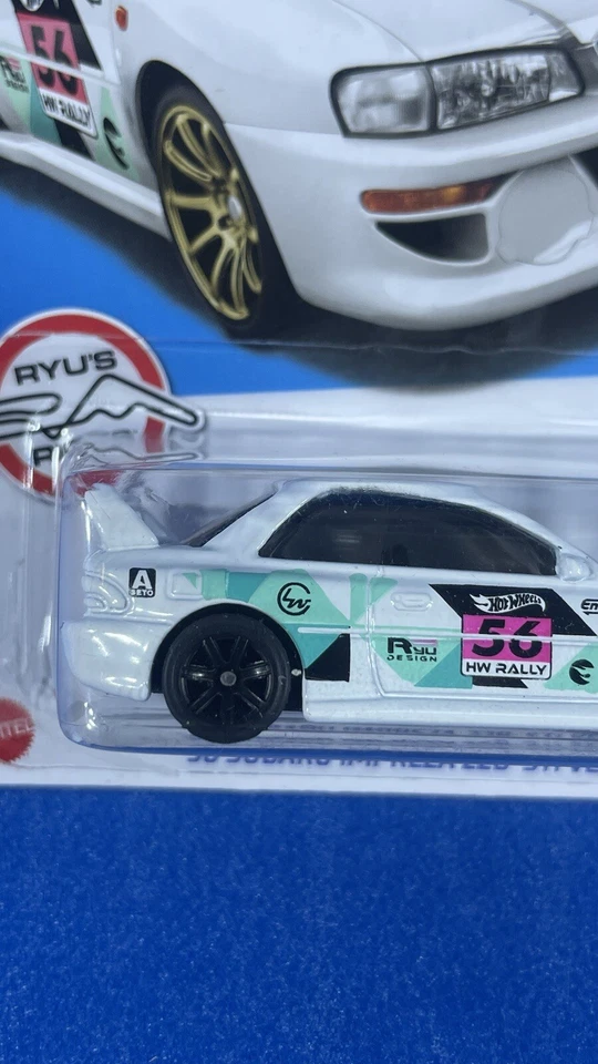 Wheel Swapped 2023 Hot Wheels 98 Subaru Impreza 22B-STi Treasure Hunt Real Rider - Image 2 of 4