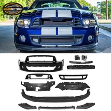 Fits 10-14 Mustang Front Bumper Cover Conversion Kit GT500 Style w/ Grille Lip