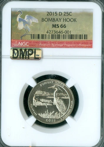 2015 D BOMBAY HOOK QUARTER NGC MS66 PL MAC DMPL  *
