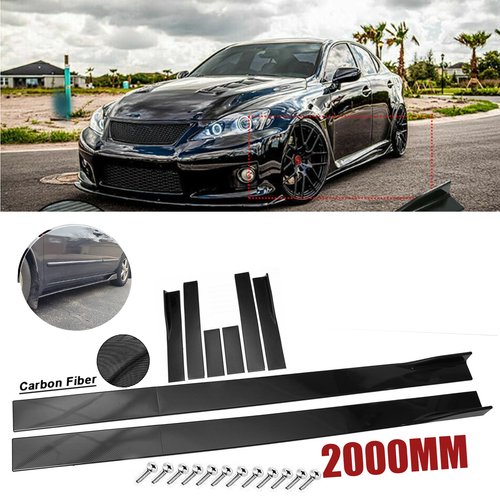 Carbon Fiber Look Front Bumper Lip & Side Skirts For Infiniti G37 Coupe Sedan - 14pcs Kit