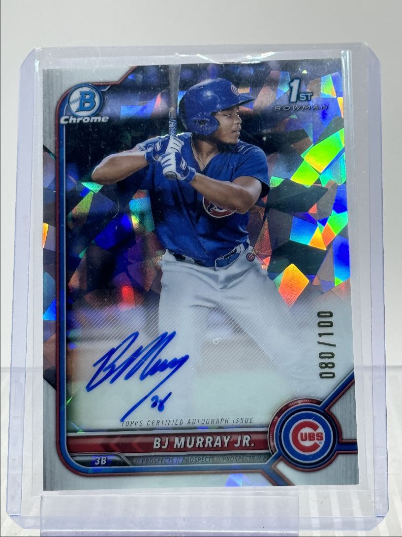 BJ MURRAY JR. 2022 BOWMAN CHROME 1ST AUTOGRAPH ATOMIC AUTO /100 Q0208