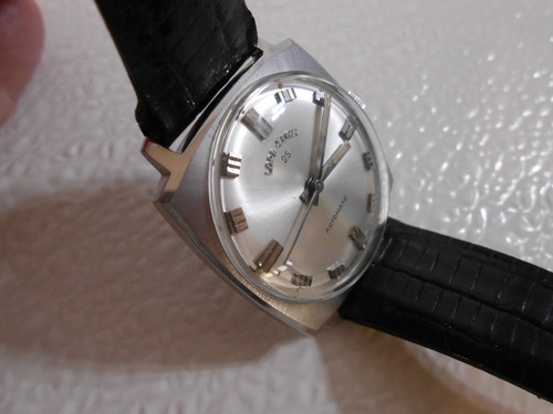 Vintage 1960s Lord Elgin 25 Automatic Watch Stainless Steel Luminous Dial Retro - 第 3/14 張圖片