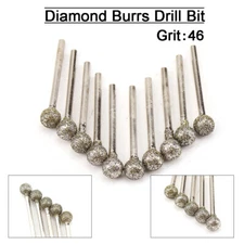 10/50PC Diamond Grinding Carving Cutting Burr Bit Set For Dremel Rotary Tool