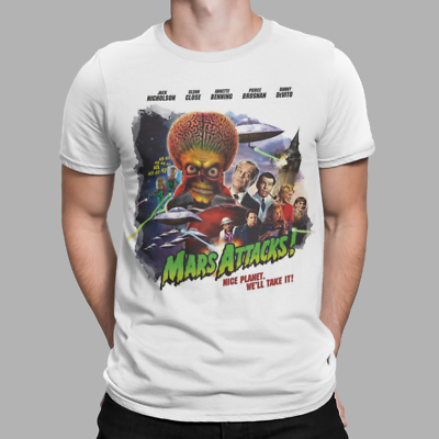 Mars attacks T-shirt Alien Movie Film 90s Retro Cool Funny movie poster Gift