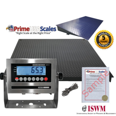 New Floor Scale 72'' x 48'' ( 6' x 4') with a ramp 5,000 lbs x 1 lb Metal Display