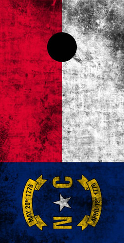 Worn State (North Carolina) Flag Themed Cornhole Board Prints / Wrap / Corn Hole