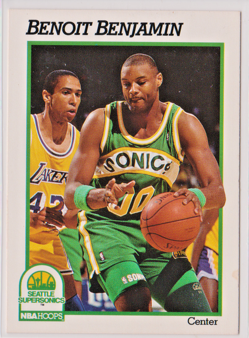 Benoit Benjamin Seattle Supersonics Center 1991-92 Hoops Card # 197 Near Mint