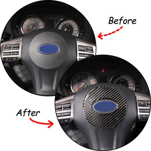 Pegatina central de volante de fibra de carbono suave para Subaru Forester 2013-2018 - Imagen 3 de 15