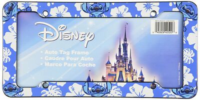 Chroma Graphics Stitch Hibiscus Blue Plastic Plate Frame
