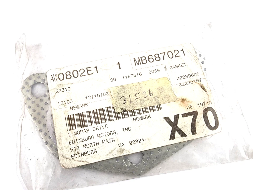 Junta de escape original Mitsubishi MB687021 1990-2000 Eclipse 03-06 Outlander Foto 2 de 2