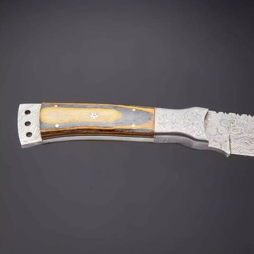 Custom Handmade HAND FORGED Damascus Steel Hunting CAMPING Machete KNIFE - 第 3/4 張圖片