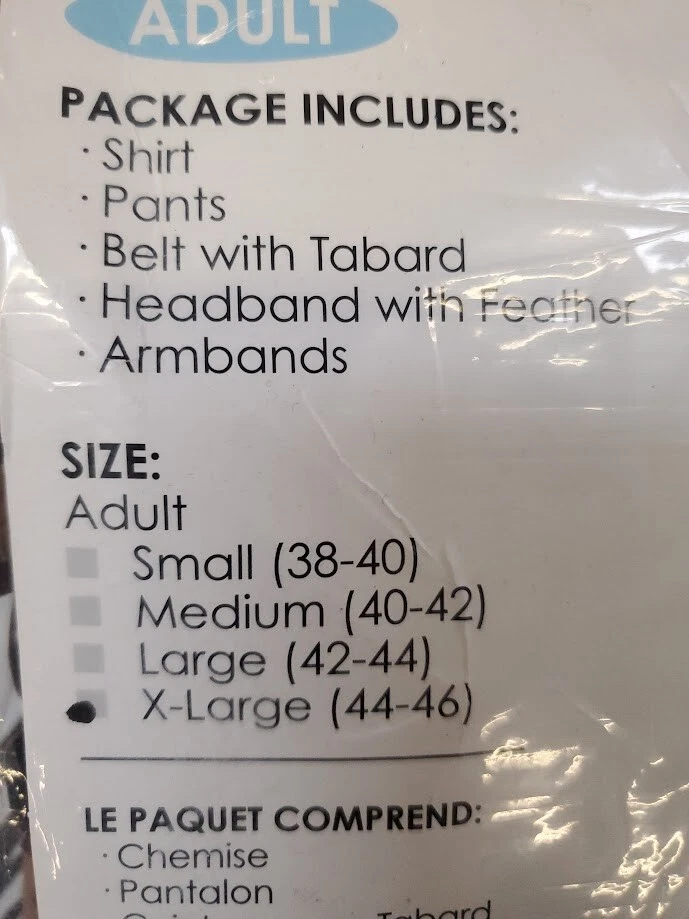 Traje de Disfraz de Cazador Tribal Indio Valiente Nativo Americano Adulto Hombre Talla XL Foto 4 de 4