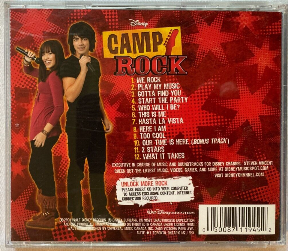 Disney Camp Rock CD 2008 Pop Rock Compilation Jonas Brothers Demi ...