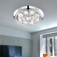 Deckenlampe Deckenleuchte Chrom K9 Kristalle Klar Schlafzimmerlampe Flurlampe