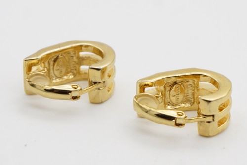 Givenchy Vintage 4G Logo Monogram Rectangle Openwork Hoop Dome Clip, Earrings - Picture 9 of 11