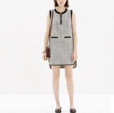 Madewell Black & White Tweed Weave Shift Dress Size 2