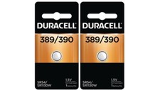 2 389/390 Duracell Silver Oxide Batteries AG10, 189, LR1130, SR1130SW, SR54 