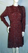 Paris Atelier & Other Stories Womens 4 Long Sleeve Midi Dress Red Ditsy Floral