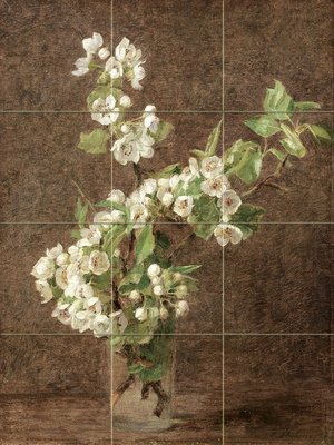APPLE TREE FLOWERS Tile Mural Kitchen Bathroom Wall Backsplash Art 12.75x17