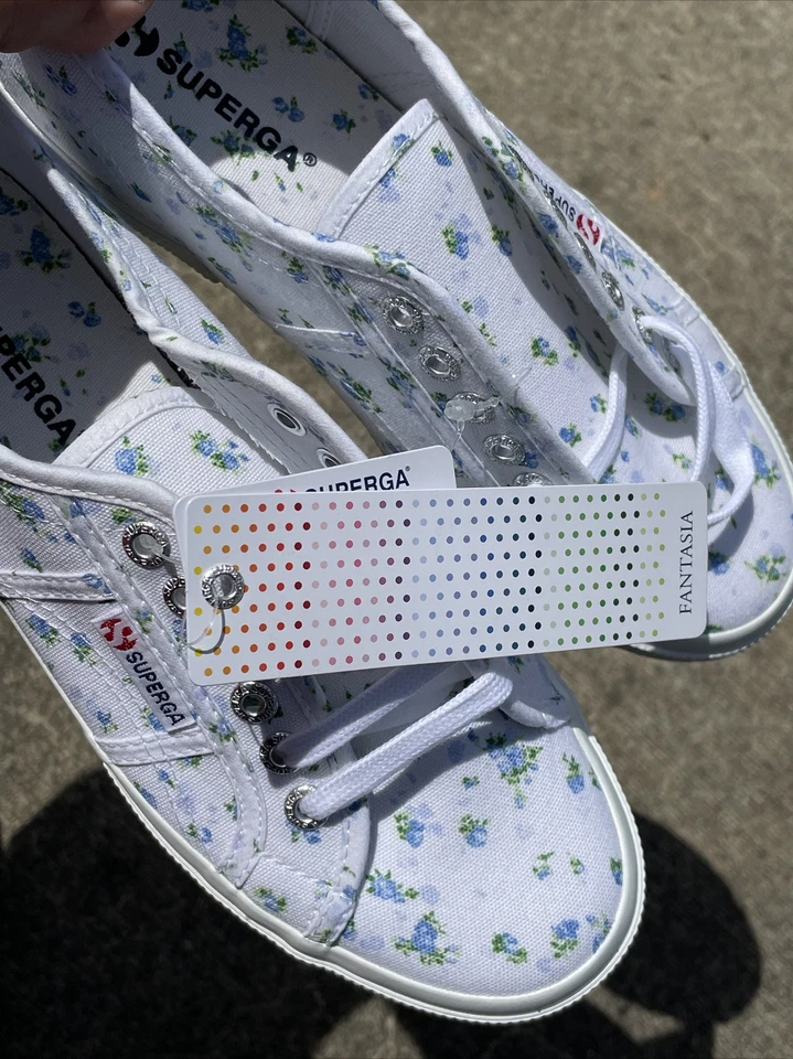 SUPERGA Fantasia Sweetheart Azul Rosa Tenis NUEVAS Hombres 6.5 Mujeres 8 ❤️blt11j13 Foto 4 de 4
