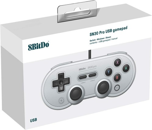 8bitdo SN30 Pro USB Gamepad Wired Game Controller for Windows/Switch (Gray - Picture 7 of 9