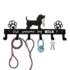 Dog Leash Holder for Wall, Key Holder Wall Mount with Did Someone Say Walk -
