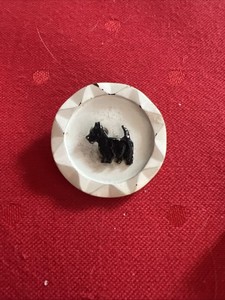 Vintage Scottie  Dog Plastic Button Pin Brooch Approximately 1.25”