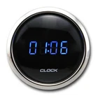 MGS 52mm 2-1/16" Digital Clock Gauge Blue LED 24 Hour Format 12/24V