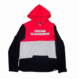 Chicago Blackhawks Grey Red And Black Fanatics Hoodie Size M