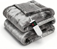 Faux Fur Heated Throw Blanket 50" x 60"