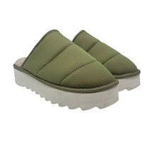 Anthropologie Maeve Puffy Platform Slippers Green Size Large US 10 11