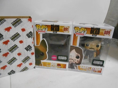 Funko Pop Lot The Walking Dead Daryl Dixon 889 Dog Flocked 891
