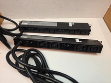 Lot 2 APC AP9570 Rack PDU, Basic, 1U, 30A, 208V, 4 C19s with Rack Mount